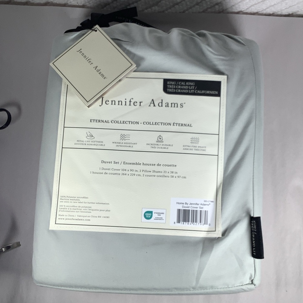 Jennifer Adams Eternal Collection King/California King Duvet Set  – New
